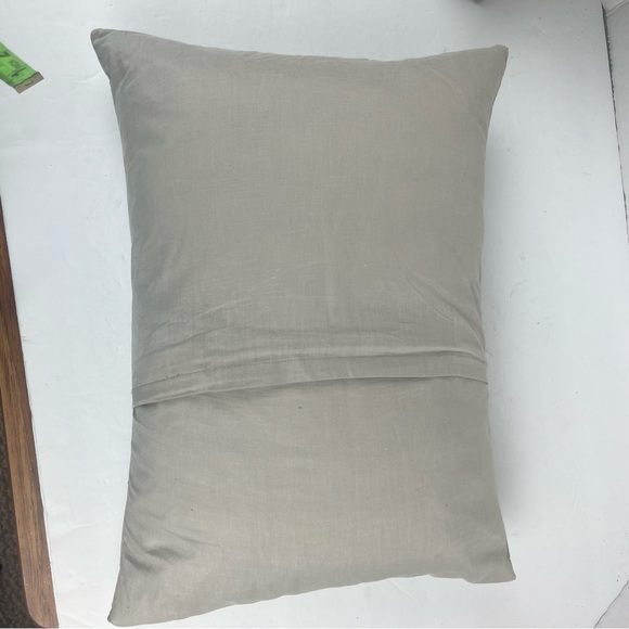 Pair of Barbara Berry grey accent pillows with button & embroidered accents - Picture 7 of 12